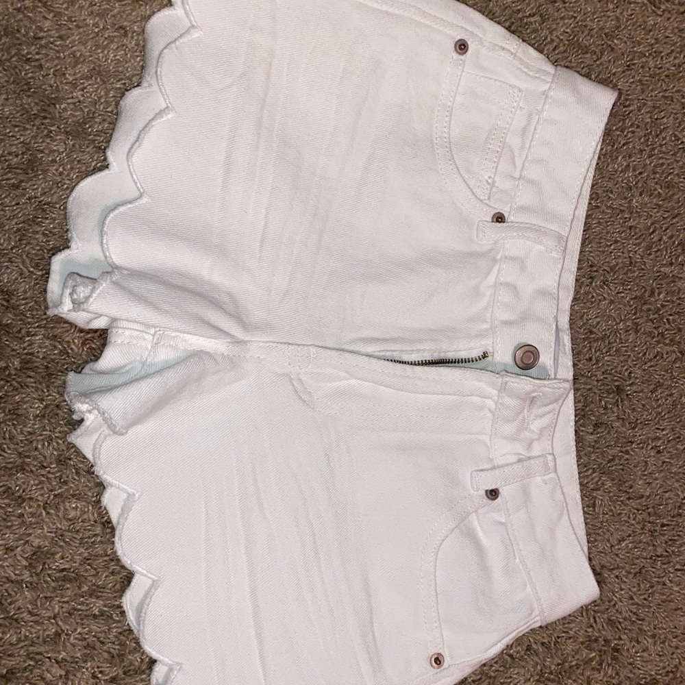 White jean shorts from a boutique